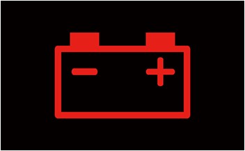 バッテリー警告灯（赤）｜出典: JAF