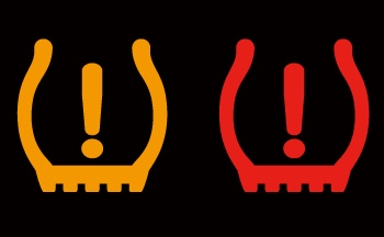 タイヤ空気圧警告灯（黄）｜出典: JAF