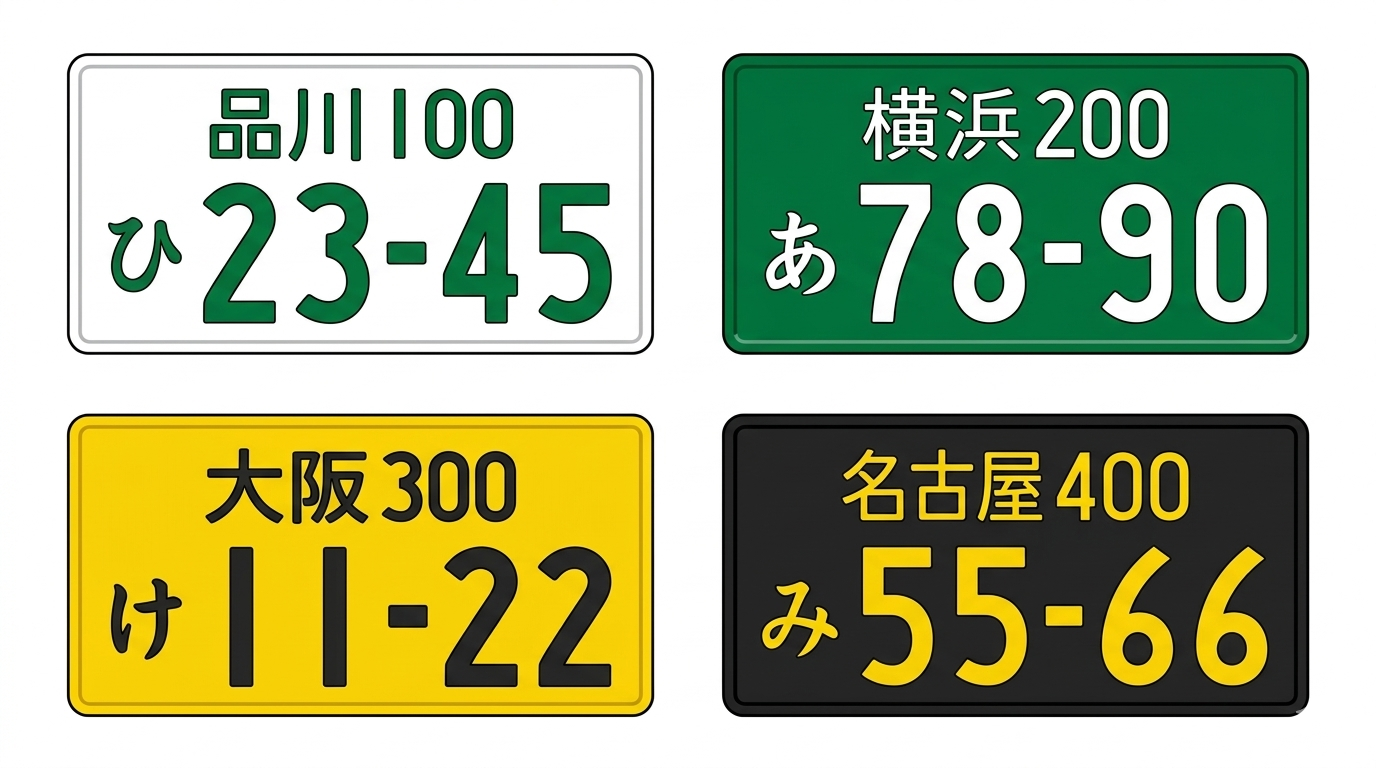 ナンバープレートの色4種類