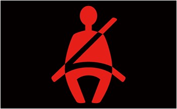 シートベルト警告灯（赤）｜出典: JAF